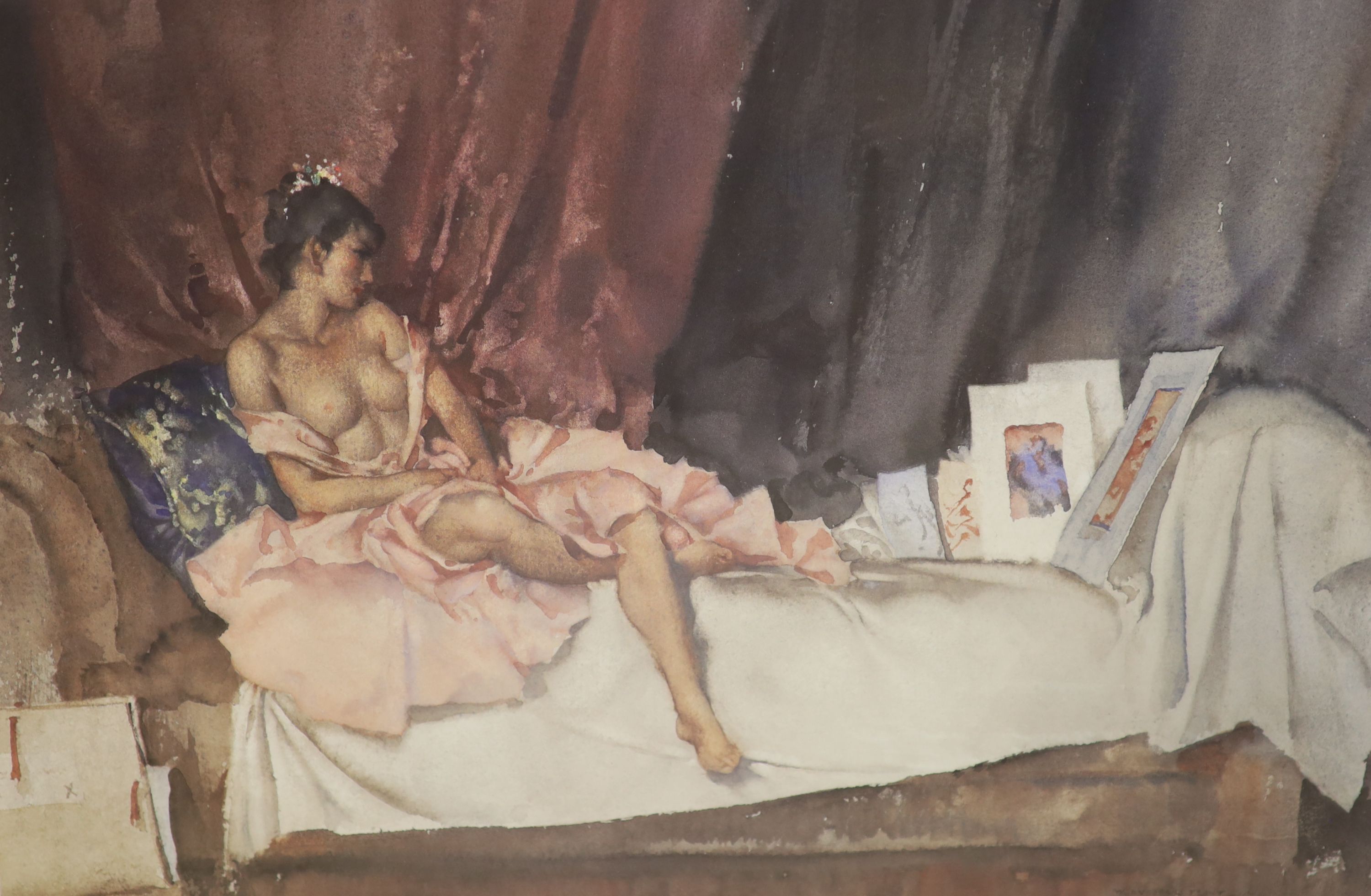 William Russell Flint, two limited edition prints, In a Burgundian Granary & Cecelia and her studies, 509/850 and 621/850, 52 x 66cm and 29 x 39cm